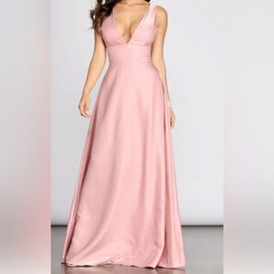 Windsor Pink Holographic Satin Dress NWT